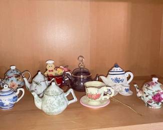 Collection of Miniature Teapots and Teacups