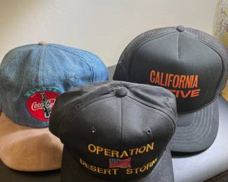 Vtg Baseball Hats: Coca-Cola, California Five, and Operation Desert Storm