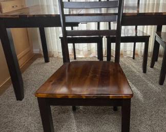 Acacia Wood Extendable Dining Table with Four Chairs third image