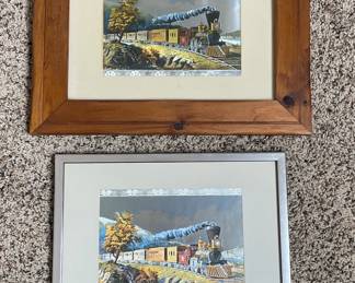 Vintage Currier Ives American Express Train Lithograph Prints Set of 