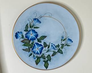 Decorative Plate with Morning Glories