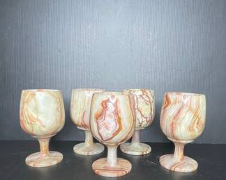 Vintage Onyx Wine Goblets