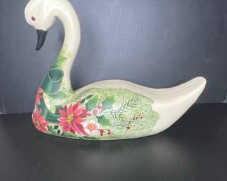 Vintage Hand-Painted Swan 