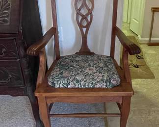 Chippendale Armchair with Upholstered Seat