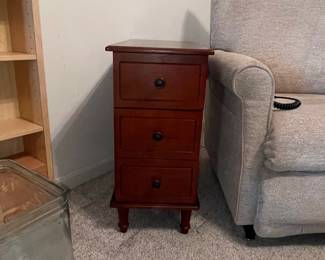 Mahogany Three-Drawer Nightstand