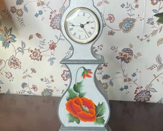 Hand-Painted Mantel Clock, Nils Olsson Style