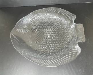 Vintage Glass Fish Platter