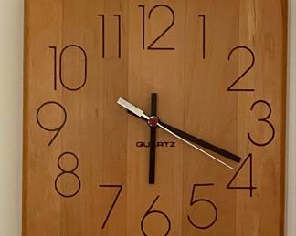 Vintage Butcher Block Square Wall Clock