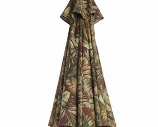 Tropical Leaf Print Hawaiian Muumuu Dress