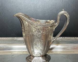 Sterling Silver Creamer with Monogram - Reed & Barton Heritage Pattern
