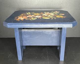 Vintage Hand Painted Folk Art Stool