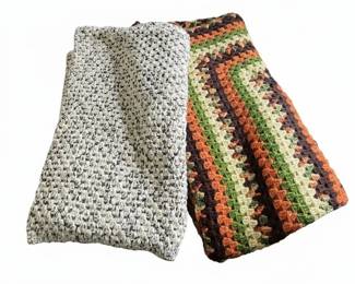 Vtg Handmade Crochet Blankets