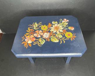 Vintage Hand Painted Folk Art Stool second image