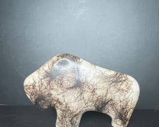 Vtg Pottery Buffalo Figurine