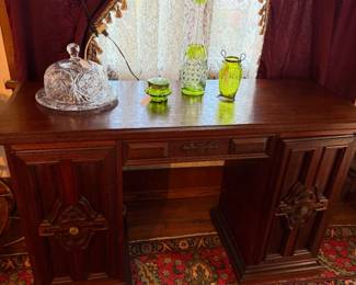 desks, Val St. Lambert crystal decanter