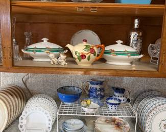 Vintage china and Milk Glass