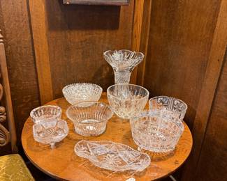 Cut crystal  and Tilt top table