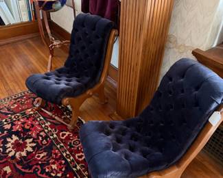 Vintage Japanese Obi Slipper chairs