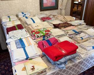 Vintage Hand made lace and embroidered linens