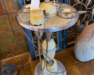 Art Deco Everbrite Slag glass smoke stand