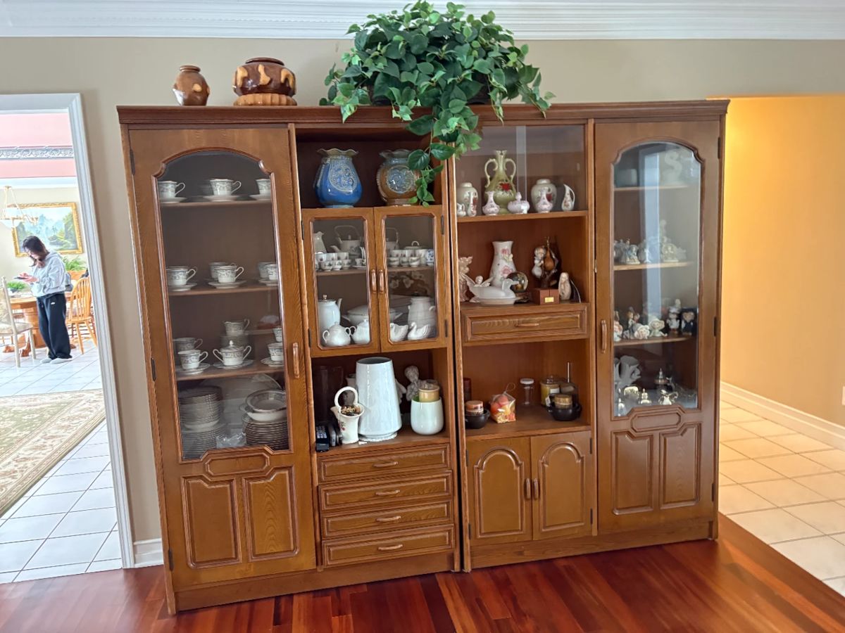 . . . a beautiful wall unit stuffed with treasures