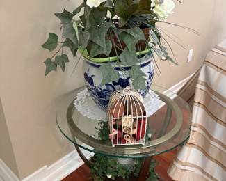 . . . planter on glass end table