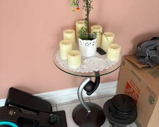 . . . candles and contemporary table