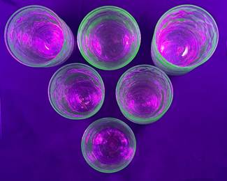 Uranium glass glowing!