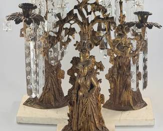 19th century garniture set, missing prisms