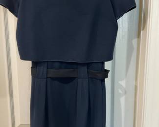 Emporio Armani Layered Belted Dress Sz 40