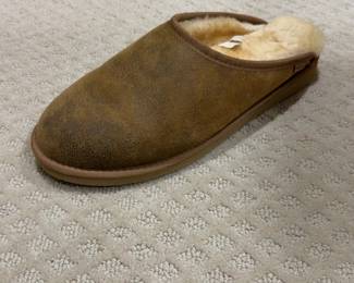 Overland Mens Sheepskin Slippers with Shearling Lining Sz 11