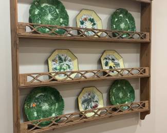 Rustic Pine Wall-Mounted Rack (Excludes Plates)