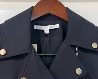 Veronica Beard Scuba Moto Jacket Black