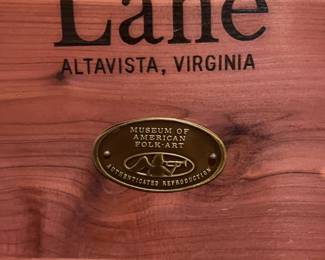 Lane Cedar Green Hand-Painted Wooden Storage Chest with Floral Design