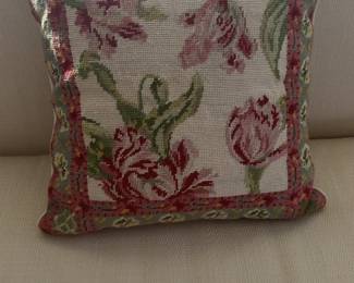 Kellogg Collection Needlepoint Pillow Peony 18x18