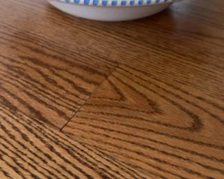 Pier 1 Ceramic Bowl with Yellow Rim and Blue Floral Motif
