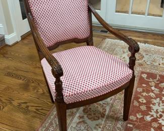 Minton-Spidell French Provincial Style Armchair with Red Polka Dot Upholstery - Price per Chair