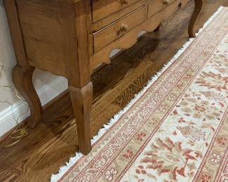 Rustic Pine Console Table with Cabriole Legs