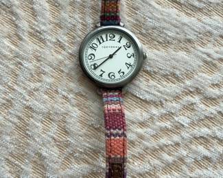 TOKYObay Women's Woven Strap Wristwatch with Silver Tone Case