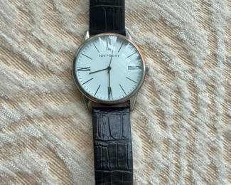 TOKYObay Minimalist Analog Watch with Black Leather Strap