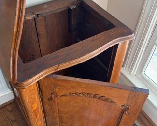 Antique Tiger Oak Sewing Machine Cabinet