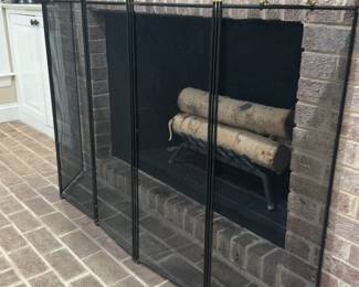 Black Mesh Fireplace Screen