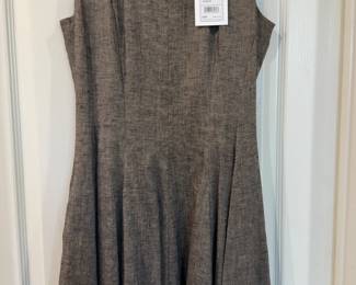 Theory Beige Clay Multi Textured Linen Sleeveless Dress Sz 4 NWT