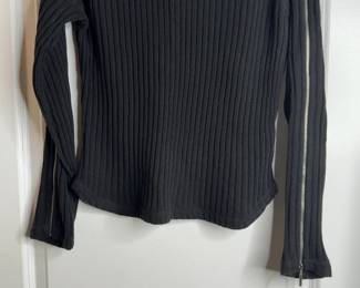 Jamie Sadock Ribbed Knit Turtleneck Sweater with Zipper Sz Medium