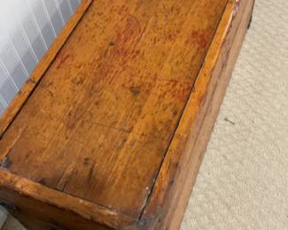 Rustic Solid Wood Storage Trunk with Metal Accents 30 x 11 x 12