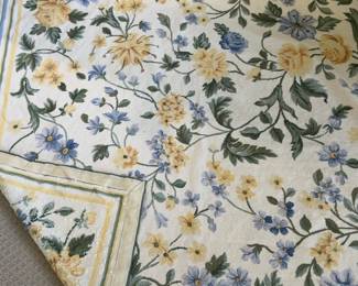 Kellogg Collection 6x9 Hand Knotted Needlepoint Rug with Yellow & Blue Floral Pattern 