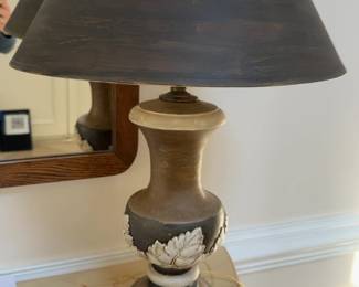 Kellogg Collection Italian Wood Table Lamp with Leaf Relief Accents