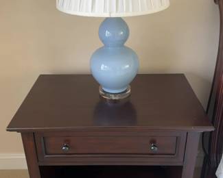 Pottery Barn Dark Wood Nightstand with Single Drawer and Open Shelf (32” x 20” 30”)