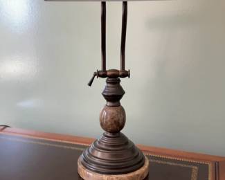 Piano Bankers Metal & Marble Lamp with Adjustable Arm 