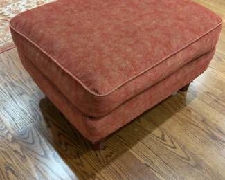 Rust Orange Textured Upholstered Ottoman - Price per Item